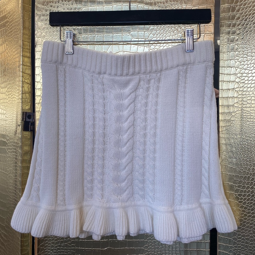 Show Me Your MuMu White Cable Knit Mini Skirt - Picture 2 of 3